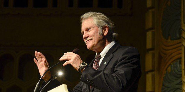 Oregon Governor John Kitzhaber speaks onstage at the Oregon Consular Corps 'Celebrate Trade' event at the Portland Art Museum, Portland, Oregon, USA on 19 May 2014. (Photo by Anthony Pidgeon/Redferns)