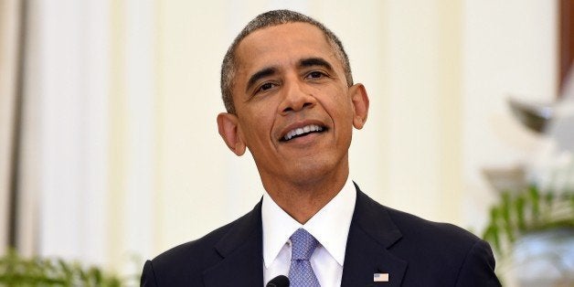 US President Barack Obama addresses the media after delegation level talks with Indian Prime Minister Narendra Modi in New De