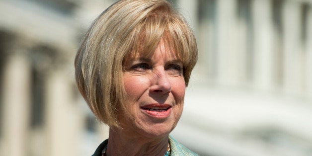 UNITED STATES - APRIL 9: Rep. Janice Hahn, D-Calif., speaks during the event to release a report detailing how Paul Ryan's FY2015 budget would affect the nation's small business sector on Wednesday, April 9, 2014. (Photo By Bill Clark/CQ Roll Call)