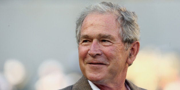 WACO, TX - AUGUST 31: Former U.S. President George W. Bush attends a game between the Southern Methodist Mustangs and the Baylor Bears at McLane Stadium on August 31, 2014 in Waco, Texas. (Photo by Ronald Martinez/Getty Images)