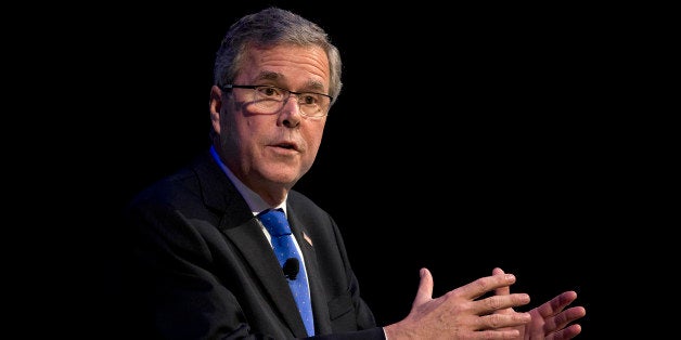 Former Florida Gov. Jeb Bush speaks at a Economic Club of Detroit meeting in Detroit Wednesday, Feb. 4, 2015. The Detroit eve