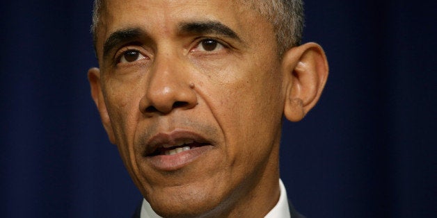 WASHINGTON, DC - FEBRUARY 18: U.S. President Barack Obama delivers closing remarks at the conclusion of the White House Summit on Countering Violent Extremism in the Eisenhower Executive Office Building February 18, 2015 in Washington, DC. In light of recent attacks in Paris, Ottawa and Sydney, the White House called the summit to 'highlight domestic and international efforts to prevent violent extremists and their supporters from radicalizing, recruiting, or inspiring individuals or groups in the United States and abroad.' (Photo by Chip Somodevilla/Getty Images)