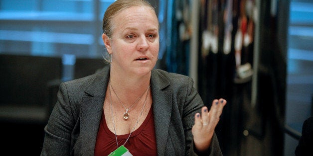 Cami Anderson, superintendent of Newark Public Schools, speaks during an interview in New York, U.S., on Tuesday, June 10, 2014. Anderson has struggled to build support for her reform efforts in Newark, which includes closing failing schools and laying off substandard teachers. Photographer: Chris Goodney/Bloomberg via Getty Images 