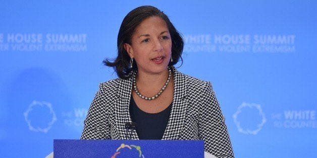 US National Security Adviser Susan Rice speaks during the closing session of the White House Summit to Counter Violent Extrem