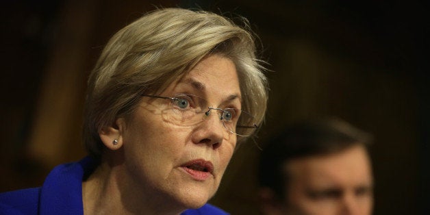 WASHINGTON, DC - FEBRUARY 10: U.S. Sen. Elizabeth Warren (D-MA) speaks during a hearing before Senate Health, Education, Lab