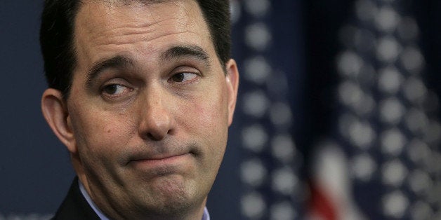 WASHINGTON, DC - JANUARY 30: Wisconsin Governor Scott Walker speaks at the American Action Forum January 30, 2015 in Washington, DC. Earlier in the week Walker announced the formation of 'Our American Revival', a new committee designed to explore the option of a presidential bid in 2016. (Photo by Win McNamee/Getty Images)