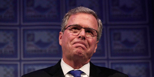 DETROIT, MI - FEBRUARY 4: Former Florida Governor Jeb Bush speaks at the Detroit Economic Club February 4, 2015 in Detroit, Michigan. Bush, the son of former republican President George H.W. Bush and the brother of former republican President George W. Bush, is considering becoming a republican candidate for the 2016 presidential election. (Photo by Bill Pugliano/Getty Images)