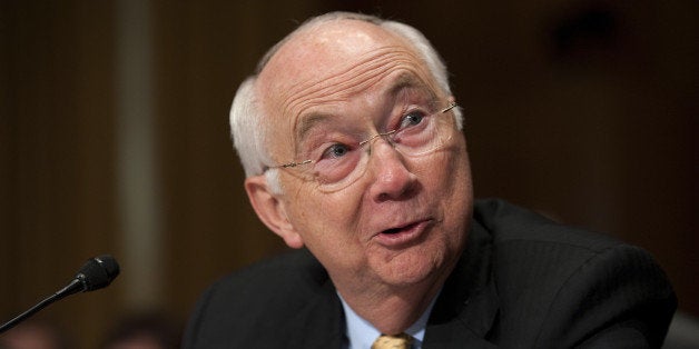 WASHINGTON, DC - May 04: Former U.S. Sen. Phil Gramm, R-Texas, now vice chairman of UBS Investment Bank, during the Senate Finance hearing on budget enforcement mechanisms, including budget laws passed in the 1980s and 1990. The hearing comes as lawmakers begin to seek a debt-reduction compromise in advance of a summer vote on raising the federal debt ceiling, which now stands at a record $14.3 trillion. (Photo by Scott J. Ferrell/Congressional Quarterly/Getty Images)