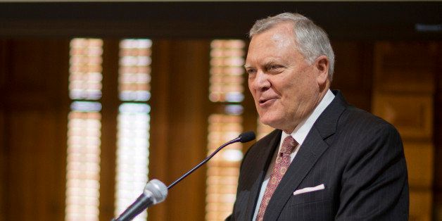 Georgia Gov. Nathan Deal delivers his budget address at the state Capitol, Thursday, Jan. 22, 2015, in Atlanta. Deal spoke Thursday afternoon to lawmakers charged with reviewing his $45 billion spending plan. Deal limited his comments Thursday to criminal justice, which has become a signature issue for the Republican. (AP Photo/David Goldman)