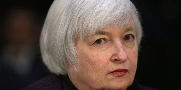 WASHINGTON, DC - FEBRUARY 24: Federal Reserve Board Chair Janet Yellen waits for the beginning of a hearing before the Senate Banking, Housing and Urban Affairs Committee February 24, 2015 on Capitol Hill in Washington, DC. Yellen gave the Federal Reserve semiannual monetary policy report to the Congress. (Photo by Alex Wong/Getty Images)