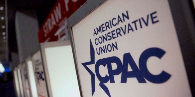 A Conservative Political Action Conference (CPAC) sign stands during the conference in National Harbor, Maryland, U.S., on Thursday, Feb. 26, 2015. The 42nd annual CPAC, which runs until Feb. 28, features most of the potential Republican candidates for president, from Ben Carson and Carly Fiorina to Jeb Bush and Scott Walker. Photographer: Andrew Harrer/Bloomberg via Getty Images