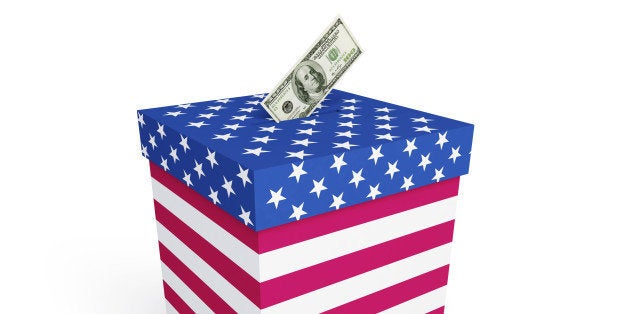 price of vote in elections in the U.S. on a white background