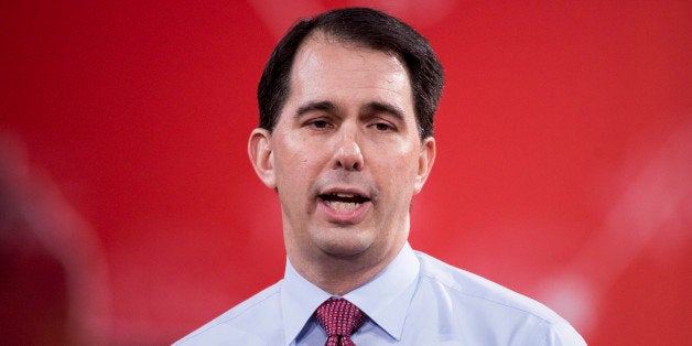 UNITED STATES - FEBRUARY 26: Gov. Scott Walker, R-Wisc., speaks at CPAC in National Harbor, Md., on Feb. 26, 2015. (Photo By Bill Clark/CQ Roll Call)