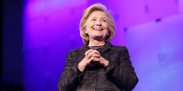 SANTA CLARA, CA - FEBRUARY 24: Former United States Secretary of State Hillary Clinton gives the keynote speech during LeadO