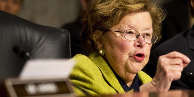 FILE - In this Nov. 12, 2014 file photo, Senate Appropriations Committee Chair Sen. Barbara Mikulski, D-Md. speaks on Capitol Hill in Washington. Lawmakers are finalizing a sweeping $1.1 trillion spending bill to fund the government through September and prevent a shutdown later this week. The measure is the main piece of business facing the lame-duck Congress that hopes to adjourn this week. Republicans will take over the Senate when the new Congress reconvenes next month. (AP Photo/Jacquelyn Martin, File)