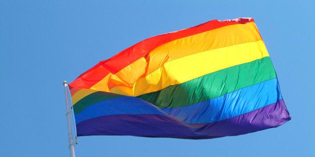 USA, California, San Francisco, rainbow flag (gay pride flag)