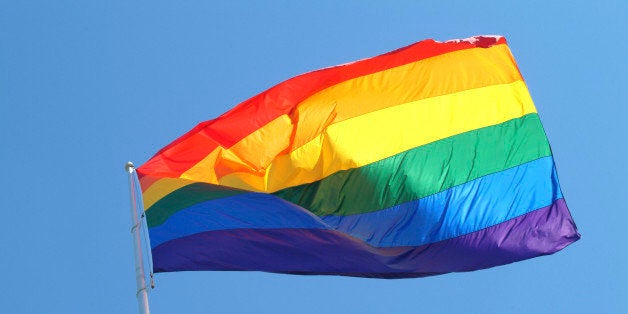 USA, California, San Francisco, rainbow flag (gay pride flag)