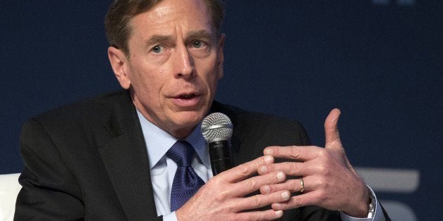 Former CIA director David Petraeus gives a speech at the Institute for National Security Studies during the 7th Annual Intern