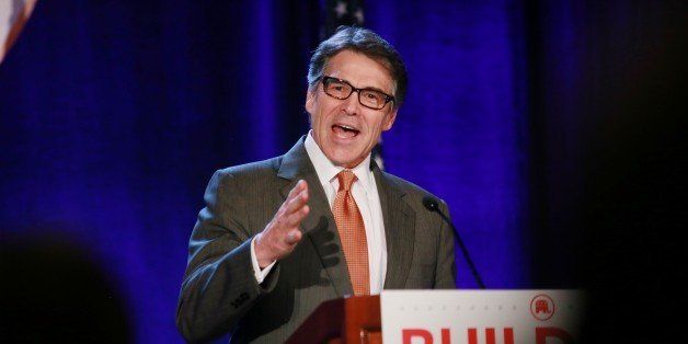 CORONADO, CA - JANUARY 16: Texas Governor Rick Perry speaks to fellow Republicans during a luncheon meeting during the Republican National Committee's Annual Winter Meeting on January 16, 2015 in Coronado, California. Governor Perry is contemplating a possible run for President in 2016.(Photo by Sandy Huffaker/Getty Images)
