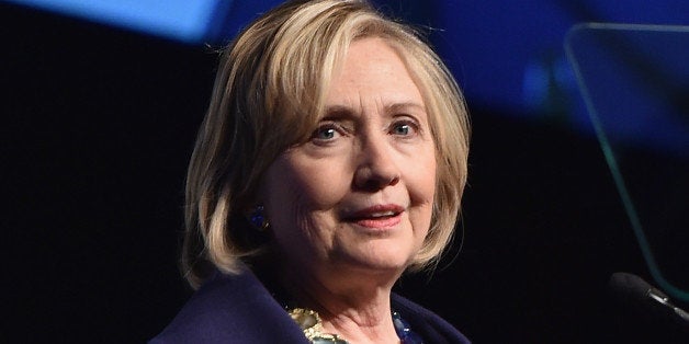NEW YORK, NY - DECEMBER 16: Honoree Hillary Rodham Clinton speaks onstage at the RFK Ripple Of Hope Gala at Hilton Hotel Mid