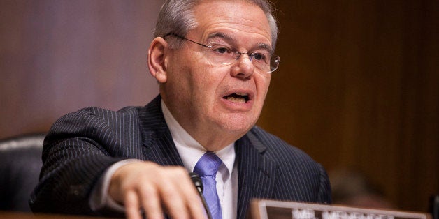 WASHINGTON, DC - FEBRUARY 03: Committee Ranking Member Senator Bob Menendez (D-N.J.) speaks during a Senate Foreign Relations committee hearing on U.S. and Cuban relations in Washington, D.C. on February 3, 2015. (Photo by Samuel Corum/Anadolu Agency/Getty Images)