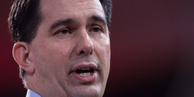 Wisconsin Governor Scott Walker speaks at the annual Conservative Political Action Conference (CPAC) at National Harbor, Maryland, outside Washington, DC on February 26, 2015. AFP PHOTO/NICHOLAS KAMM (Photo credit should read NICHOLAS KAMM/AFP/Getty Images)