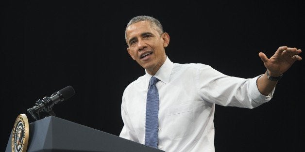 US President Barack Obama speaks during a town hall event at Benedict College in Columbia, South Carolina, March 6, 2015. AFP PHOTO / SAUL LOEB (Photo credit should read SAUL LOEB/AFP/Getty Images)