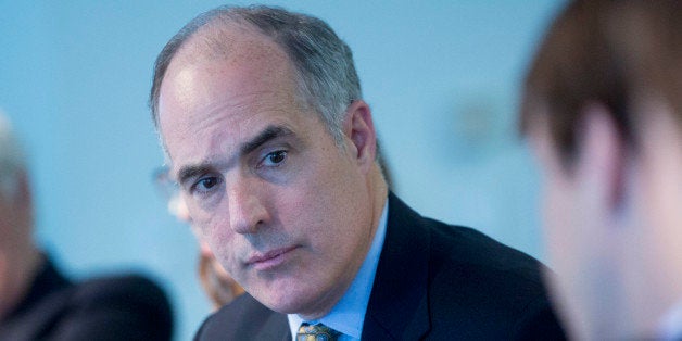 Senator Robert 'Bob' Casey, a Democrat from Pennsylvania, listens to a question during an interview in Washington, D.C., U.S., on Thursday, June 5, 2014. The U.S. 'should come up with a strategy' to deal with economic effects of EPA's proposed carbon-emission limits that may lead to power-plant shutdowns and job losses said Casey. Photographer: Andrew Harrer/Bloomberg via Getty Images