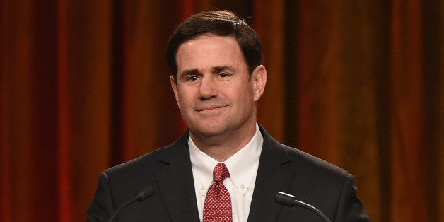 PHOENIX, AZ - JANUARY 29: Arizona Governor Doug Ducey speaks at the Friars Club Roast of Terry Bradshaw during the ESPN Super Bowl Roast at the Arizona Biltmore on January 29, 2015 in Phoenix, Arizona. (Photo by Michael Buckner/Getty Images for Friars Club)