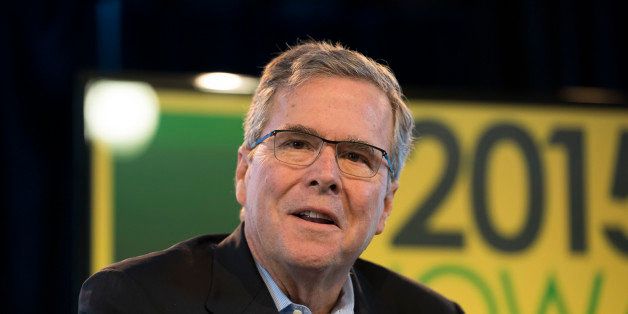 Jeb Bush, former governor of Florida, speaks during the Iowa Ag Summit at the Iowa State Fairgrounds in Des Moines, Iowa, U.S., on Saturday, March 7, 2015. The event aims to highlight the role that agriculture plays in Iowa and the rest of the world. Photographer: Daniel Acker/Bloomberg via Getty Images 