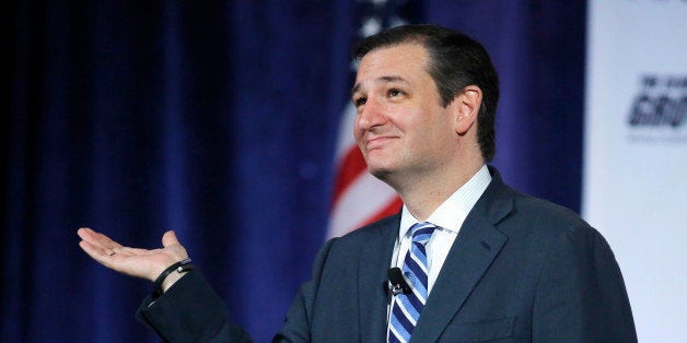 CORRECTS DAY OF WEEK TO FRIDAY - Sen. Ted Cruz, R-Texas, speaks at the Club for Growth's winter economic conference at the Breakers Hotel on Friday, Feb. 27, 2015, in Palm Beach, Fla. (AP Photo/Joe Skipper)