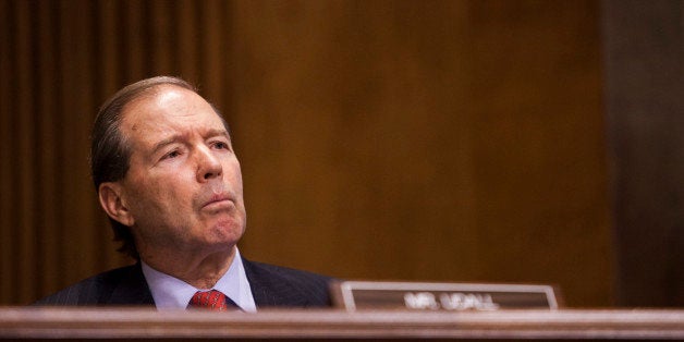 WASHINGTON, DC - FEBRUARY 03: US Senator Tom Udall (D-N.M.) attends a Senate Foreign Relations committee hearing on U.S. and Cuban relations in Washington, D.C. on February 3, 2015. (Photo by Samuel Corum/Anadolu Agency/Getty Images)