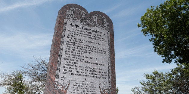 The Ten Commandments monument is pictured at the state Capitol in Oklahoma City, Friday, June 20, 2014. (AP Photo/Sue Ogrocki)