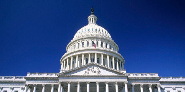 US Capitol Building, Washington DC, USA.State Capitol Building, United States Congress, Federal Building, Government, American Culture, International Landmark, Travel Destinations, Architecture, Dome, Neo-Classical, Building Exterior, Clear Sky, Facade, Steps, Government, Dome, American Flag, Column, Colonnade