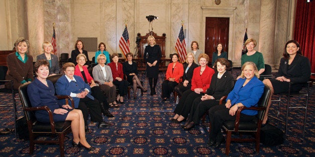 ABC WORLD NEWS WITH DIANE SAWYER - When the 113th Congress is sworn in on January 3, it will have a record-breaking number of female senators â the most in history. 'ABC World News' anchor Diane Sawyer gathered nearly all the women for an exclusive conversation in the historic Kennedy Caucus Room. The extended interview will air January 3, 2013, the first day of the new Congressional term, on 'WorldNews with Diane Sawyerâ and âNightline â on the ABC Television Network. (Photo by Martin H. Simon/ABC via Getty Images)SENATORS L TO R: BARBARA BOXER, SUSAN COLLINS, PATTY MURRAY, BARBARA MIKULSKI, ELIZABETH WARREN, DEB FISCHER, CLAIRE MCCASKILL, KAY HAGAN, JEANNE SHAHEEN, AMY KLOBUCHAR, DIANE SAWYER, MAZIE HIRONO, KIRSTEN GILLIBRAND, LISA MURKOWSKI, DEBBIE STABENOW, MARIA CANTELL, DIANNE FEINSTEIN, MARY LANDRIEU, TAMMY BALDWIN, KELLY AYOTTE