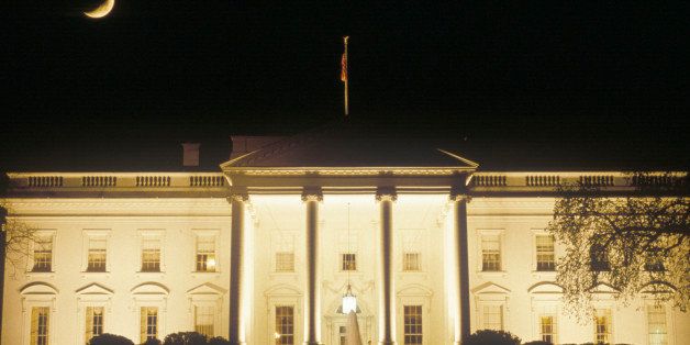 Crescent Moon over The White House, Washington, D.C.