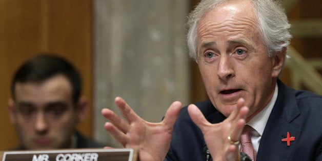 WASHINGTON, DC - FEBRUARY 25: Committee Chairman Sen. Bob Corker (R-TN) questions retired Marine Corps Gen. John Allen, spec