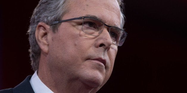 Former Florida governor Jeb Bush speaks at the annual Conservative Political Action Conference (CPAC) at National Harbor, Maryland, outside Washington,DC on February 27, 2015. AFP PHOTO/NICHOLAS KAMM (Photo credit should read NICHOLAS KAMM/AFP/Getty Images)