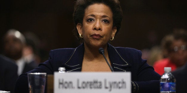 WASHINGTON, DC - JANUARY 28: U.S. Attorney for the Eastern District of New York Loretta Lynch testifies during a confirmation hearing before Senate Judiciary Committee January 28, 2015 on Capitol Hill in Washington, DC. Lynch will succeed Eric Holder to be the next U.S. Attorney General if confirmed by the Senate. (Photo by Alex Wong/Getty Images)