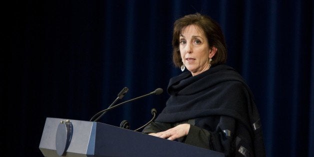 WASHINGTON, DC - FEBRUARY 27: Roberta S. Jacobson, head of the US Delegation to Cuba, speaks to reporters during a press conference at the Department of State in Washington, D.C. on February 27, 2015. (Photo by Samuel Corum/Anadolu Agency/Getty Images)