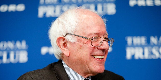 Sen. Bernie Sanders, I-Vt., speaks at a luncheon at the National Press Club on Monday, March 9, 2015 in Washington. Sanders, an independent who caucuses with Democrats, is considering running for the 2016 Democratic nomination as a liberal alternative to Hillary Clinton, focusing on income inequality and climate change. (AP Photo/Andrew Harnik)