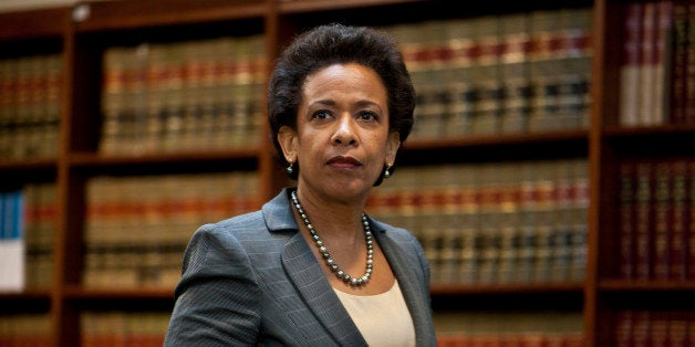 NEW YORK, NY - DECEMBER 11: U.S. Attorney for the Eastern District of New York Loretta Lynch arrives for a news conference to announce money laundering charges against HSBC on December 11, 2012 in the Brooklyn borough of New York City. HSBC Holdings plc and HSBC USA NA have agreed to pay $1.92 billion and enter into a deferred prosecution agreement with the U.S. Department of Justice in regards to charges involving money laundering with Mexican drug cartels. (Photo by Ramin Talaie/Getty Images)