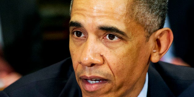 President Barack Obama speaks in the Roosevelt Room of the White House in Washington, Monday March 16, 2015, during a meeting with the Council of the Great City Schools Leadership. (AP Photo/Jacquelyn Martin)