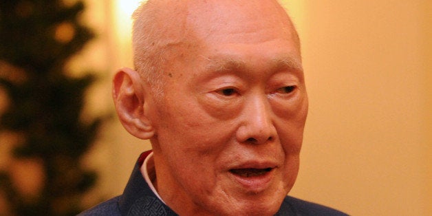 Elder statesman Lee Kuan Yew attends the launch of his new book on international affairs, at the Istana Presidential Palace i