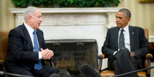 President Barack Obama meets with Israeli Prime Minister Benjamin Netanyahu in the Oval Office of the White House in Washington, Wednesday, Oct. 1, 2014. President Barack Obama and Israeli Prime Minister Benjamin Netanyahu met for the first time since a rash of civilian casualties during Israel's summer war with Hamas heightened tensions between two leaders who have long had a prickly relationship. (AP Photo/Pablo Martinez Monsivais)