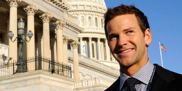 Rep.-elect Aaron Schock, R-Ill., stands on Capitol Hill in Washington, Monday, Nov. 17, 2008, following the freshman class photo of the House of Representatives for the upcoming 111th Congress. Schock will be the youngest member of the 111th Congress. (AP Photo/Susan Walsh)