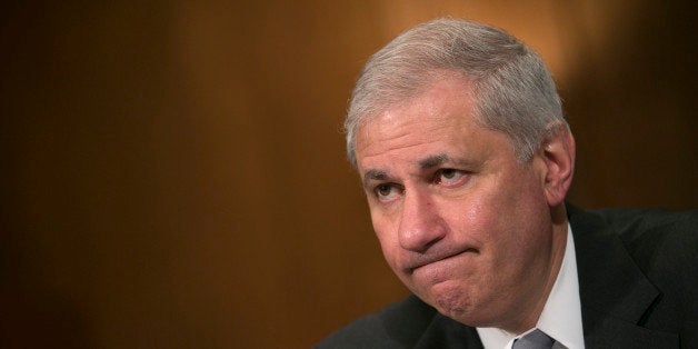 Martin Gruenberg, chairman of the Federal Deposit Insurance Corp. (FDIC), listens during Senate Banking Committee hearing in