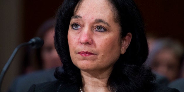 UNITED STATES - MARCH 12: DEA Administrator Michele Leonhart prepares to testify before a Senate Appropriations Commerce, Justice, Science, and Related Agencies Subcommittee hearing in Dirksen Building on proposed FY2016 budget estimates for the FBI, U.S. Marshals Service, DEA, and Bureau of Alcohol, Tobacco, Firearms and Explosives, March 12, 2015. (Photo By Tom Williams/CQ Roll Call)