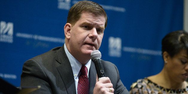 BOSTON, MA - MARCH 22: Boston Mayor Martin J. Walsh hosts a Municipal Strategies for Financial Empowerment, a public forum at UMass Campus Center on March 22, 2015 in Boston, Massachusetts. (Photo by Paul Marotta/Getty Images)