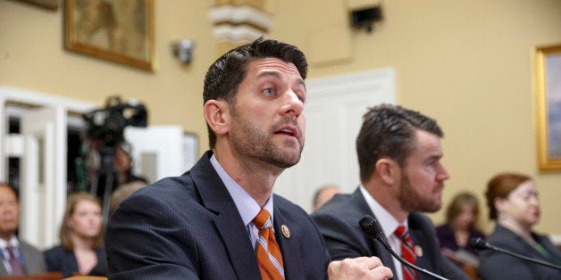 Within hours of the new Congress being gaveled into session, House Ways and Means Committee Chairman Paul Ryan, R-Wis., and Rep. Todd Young, R-Ind. go before the House Rules Committee as Republicans move forward with plans to advance legislation approving the embattled Keystone XL oil pipeline, Wednesday, Jan. 7, 2015, on Capitol Hill in Washington. (AP Photo/J. Scott Applewhite)